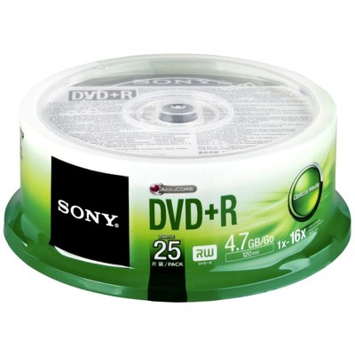 PŁYTY DVD+R SONY 4.7GB 16X CAKE 25 SZT - 25DPR47SP