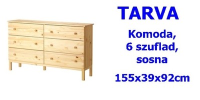 IKEA TARVA KOMODA 6 SZUFLADY SOSNA 155x39x92 FV - 6168435123 - oficjalne  archiwum Allegro