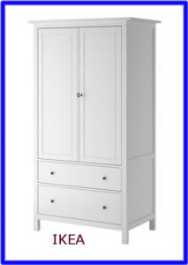 Biała szafa IKEA HEMNES zamykana szuflady OKAZJA! - 3081129236 - oficjalne  archiwum Allegro