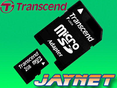 TRANSCEND 2 GB micro SD microSD 2GB + adap SD ! FV