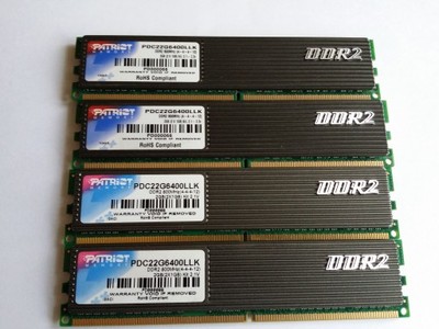 Patriot DDR2 4x1GB LLK 800Mhz PC6400 4-4-4-12