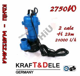 Pompa do wody z rozdrabnia 2750W KRAFTDELE GERMANY