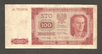 100  Złotych   1 lipca 1948 r.   ser. EK
