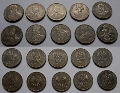 10 monet z królami SUPER ZESTAW 1979-1992 PL !!!