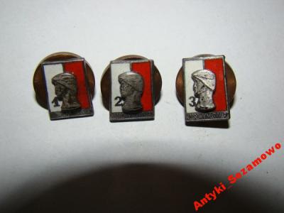 komplet odznak Wzorowy Marynarz 1,2,3, miniaturki