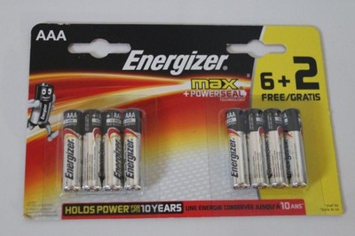 Baterie alkaliczne Energizer max  AAA LR03 - 8 szt