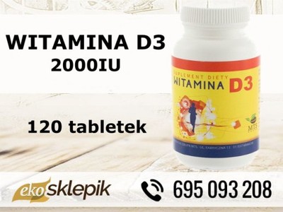 WITAMINA D3 120-tabletek SUPLEMENT diety KOŚCI