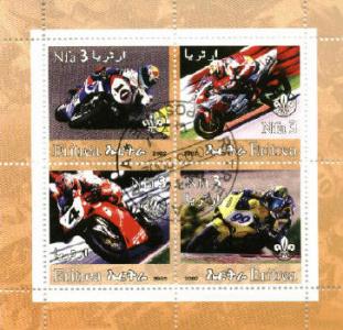 T.0479 Arkusik 4 znaczki Motoryzacja Motocykle