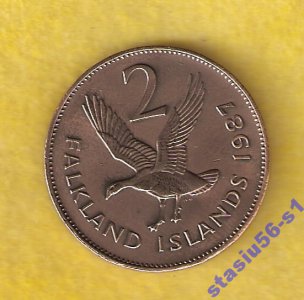 Falklandy Malwiny 2 Penny 1987 Elżbieta II