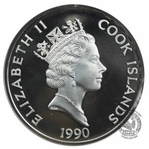 3908. COOK ISLANDS 50 DOLLARS 1990 PROOF