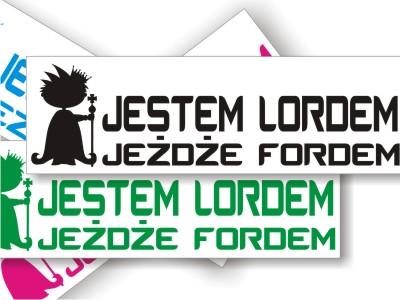 naklejka JESTEM LORDEM JEŻDŻĘ FORDEM naklejki - 3406391703 - oficjalne  archiwum Allegro