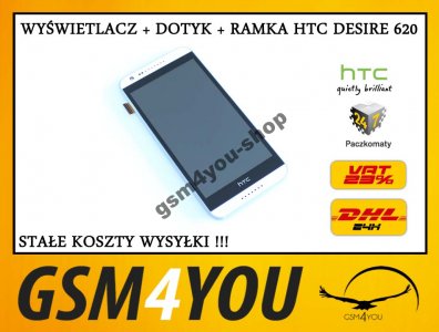 KOMPLET LCD + DOTYK RAMKA HTC DESIRE 620 BIAŁY