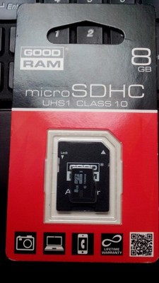 Karta GOODRAM microSDHC UHS1 8GB CLASS 10 +ADAPTER