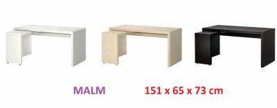 IKEA solidne biurko z wysuwanym panelem MALM