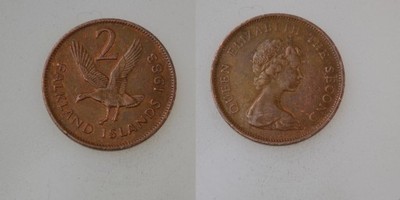 Falklandy ( Anglia ) 2 Pence 1983 rok od 1zł BCM