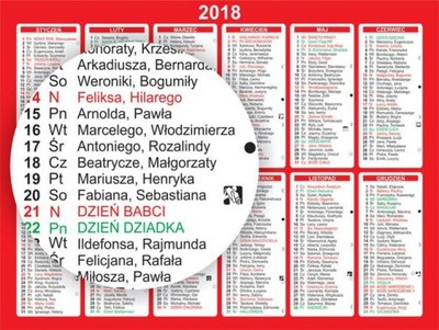 Kalendarium 2018 Kominiarskie do edycji BEZ BŁĘDÓW