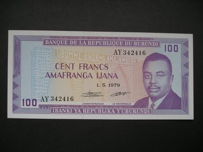 Burundi - 100 franków - 1979 - stan bankowy UNC