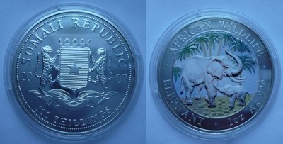 Somalia 100 Shillings 2007 Słonie