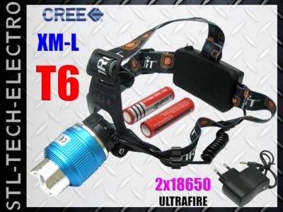 LATARKA LED BORUIT CREE XM-L T6 2x18650 +ŁADOWARKA