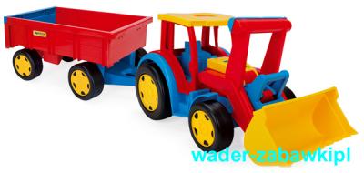 Zabawki WADER Gigant traktor z łyżką i przyczepą