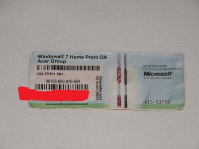 Oryginalny Windows 7 Home Premium naklejka