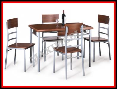 Zestaw stołowy PLAY orzech stół+krzes (1+4) SIGNAL