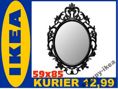IKEA UNG DRILL Lustro owal czarna rama 59x85cm FV - 6146904195 - oficjalne  archiwum Allegro