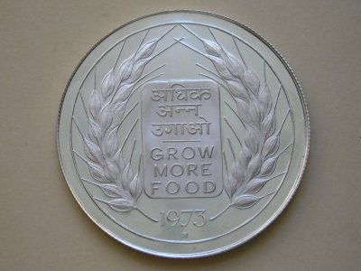 Indie - 20 rupii - 1973 - żywność - srebro *