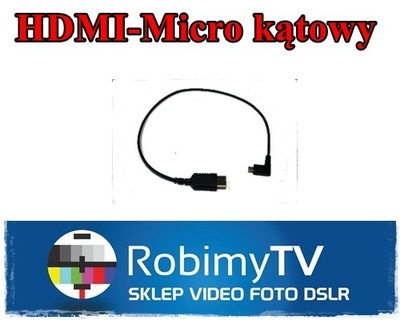 Kabel HDMI-Micro HDMI kątowy 40 cm ultra cienki