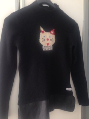 Sweter z kotem Antoni Alison 38/M falbanka bdb+++