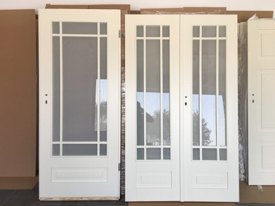 Drzwi drewniane wewnętrzne białe / ecru OD RĘKI - 6875554177 - oficjalne  archiwum Allegro