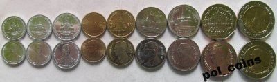 Tajlandia zestaw 9 monet 1996+ UNC