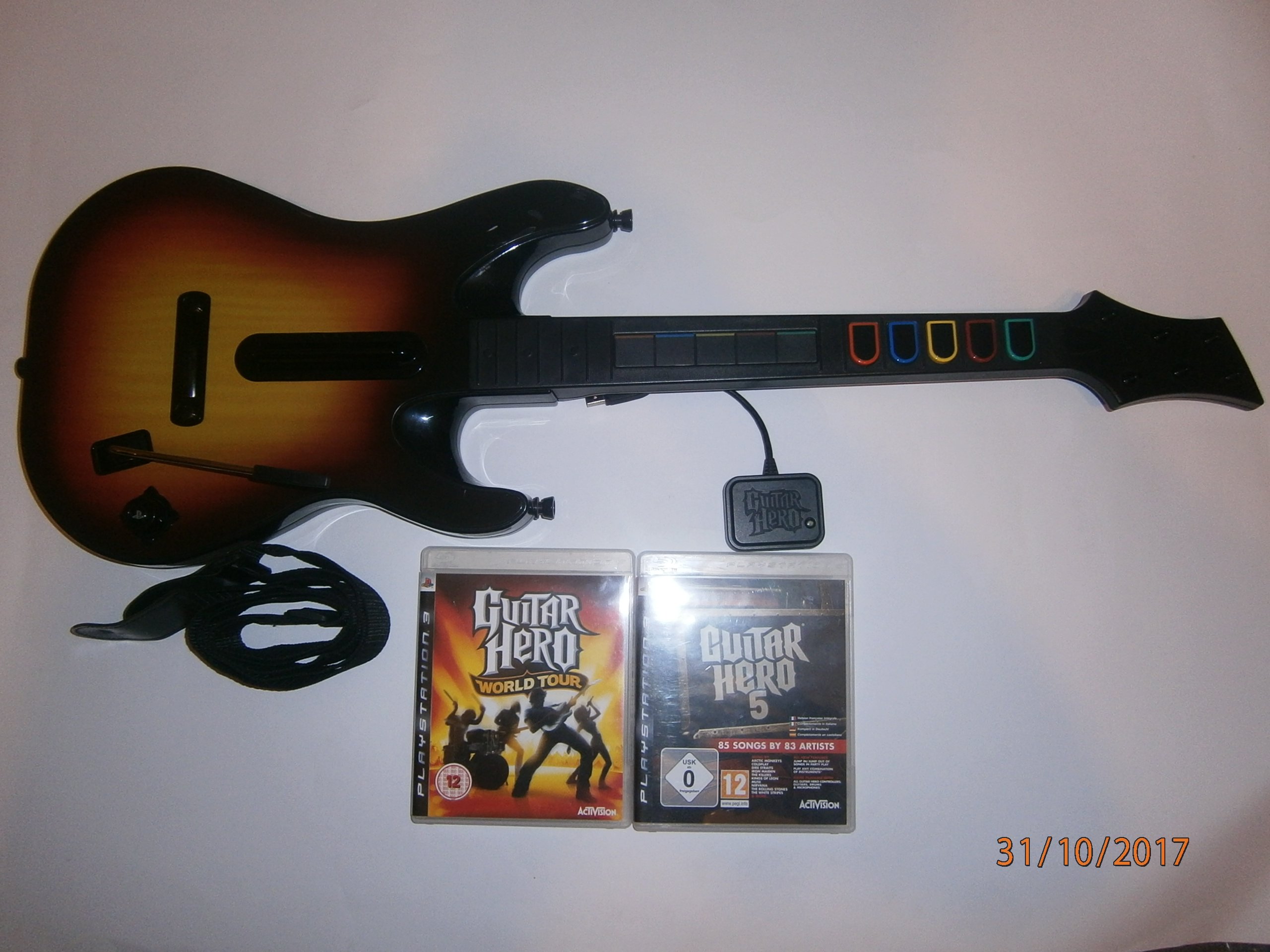 Gitara + 2 gry Guitar Hero World Tour i 5 PS3 - 7026272008 - oficjalne  archiwum Allegro
