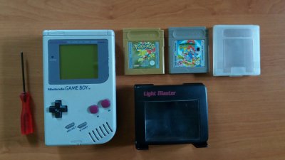 Game Boy Classic+Lupa z lampką+Gry (Mario,Pokemon)