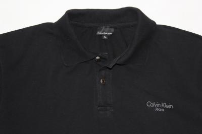 CALVIN KLEIN koszulka polo czarna męska polówka XL