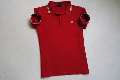 FRED PERRY koszulka polo czerwona logowana modna_S