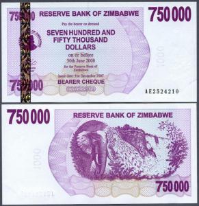### ZIMBABWE - P52 - 2007 - 750000 DOLARÓW