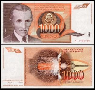 JUGOSŁAWIA - 1000 dinarów 1990 - P-107 - UNC