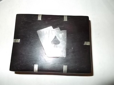 stylowe drewniane pudełko na karty