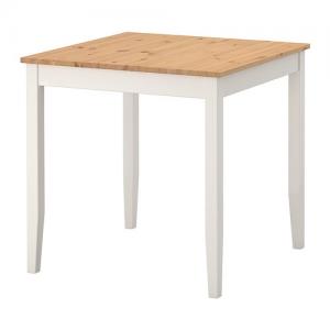 IKEA LERHAMN Stół, bejca jasna patyna, biała 74X74