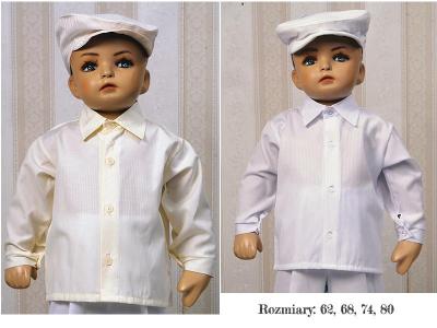Koszula biała i ecru - chrzest- POLSKI PRODUKT R62