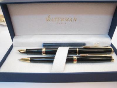 Waterman Hemisphere Pióro+Długopis czarna laka GT