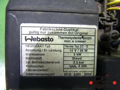Webasto 66724A Mazda Mpv 2 II 2,0citd Europa 99-04