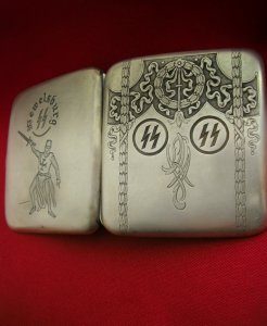 Zamek SS silver cigarette case WEWELSBURG HIMMLER