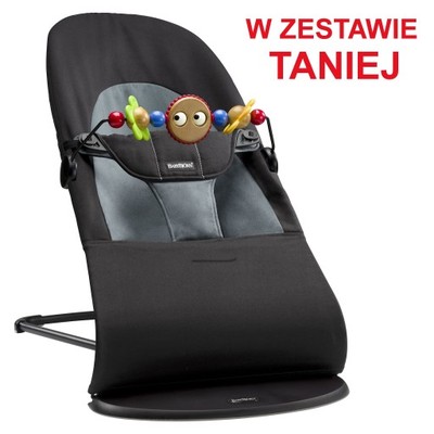 BABYBJORN leżaczek BALANCE SOFT Czerń/Szary+Zabawk