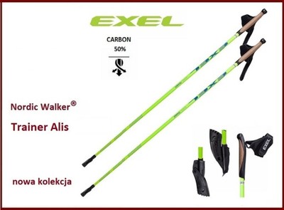 Kije Exel Nordic Walking TRAINER Alis 50 % Carbon - 5951400785 - oficjalne  archiwum Allegro
