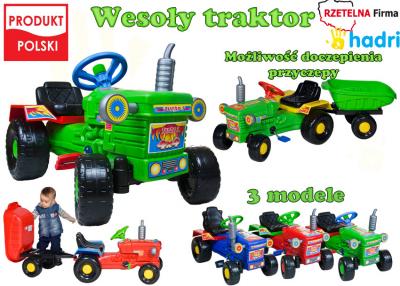 Solidny traktor napęd na pedały przyczepa z PL