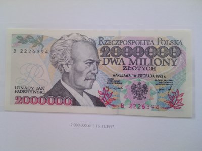 Polskie  Banknoty  2000000 zł 1993r UNC !!