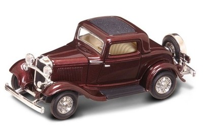 YATMING 1932 FORD 3-WINDOW COUPE BURGUNDY 1:43