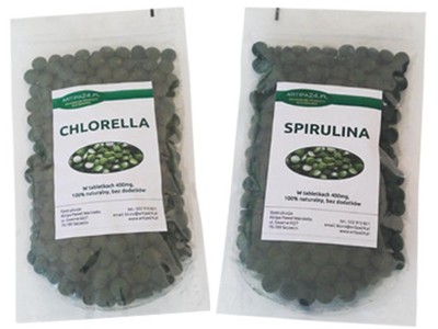 Chlorella 250g + Spirulina 250g w tabletkach